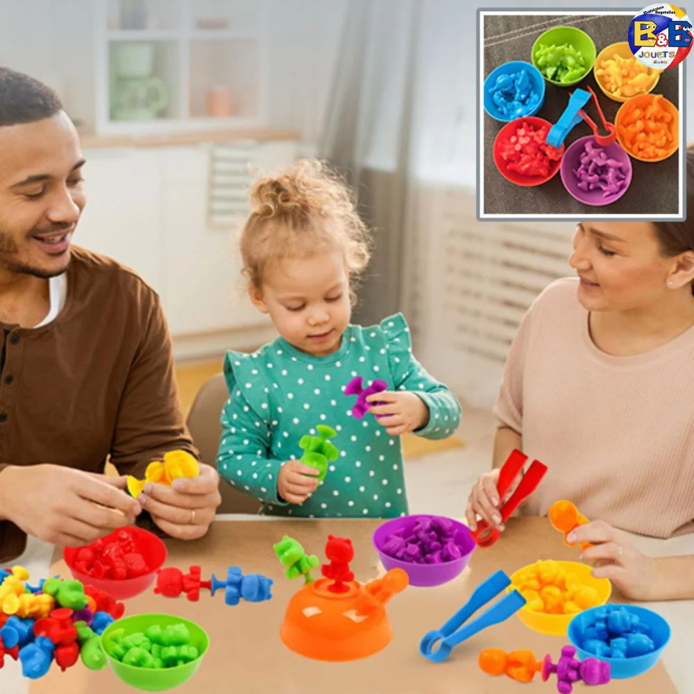 Jouet Montessori | jouet de triage et d'apprentissage 3+ans -Rainbow-animauxđ â Image 5