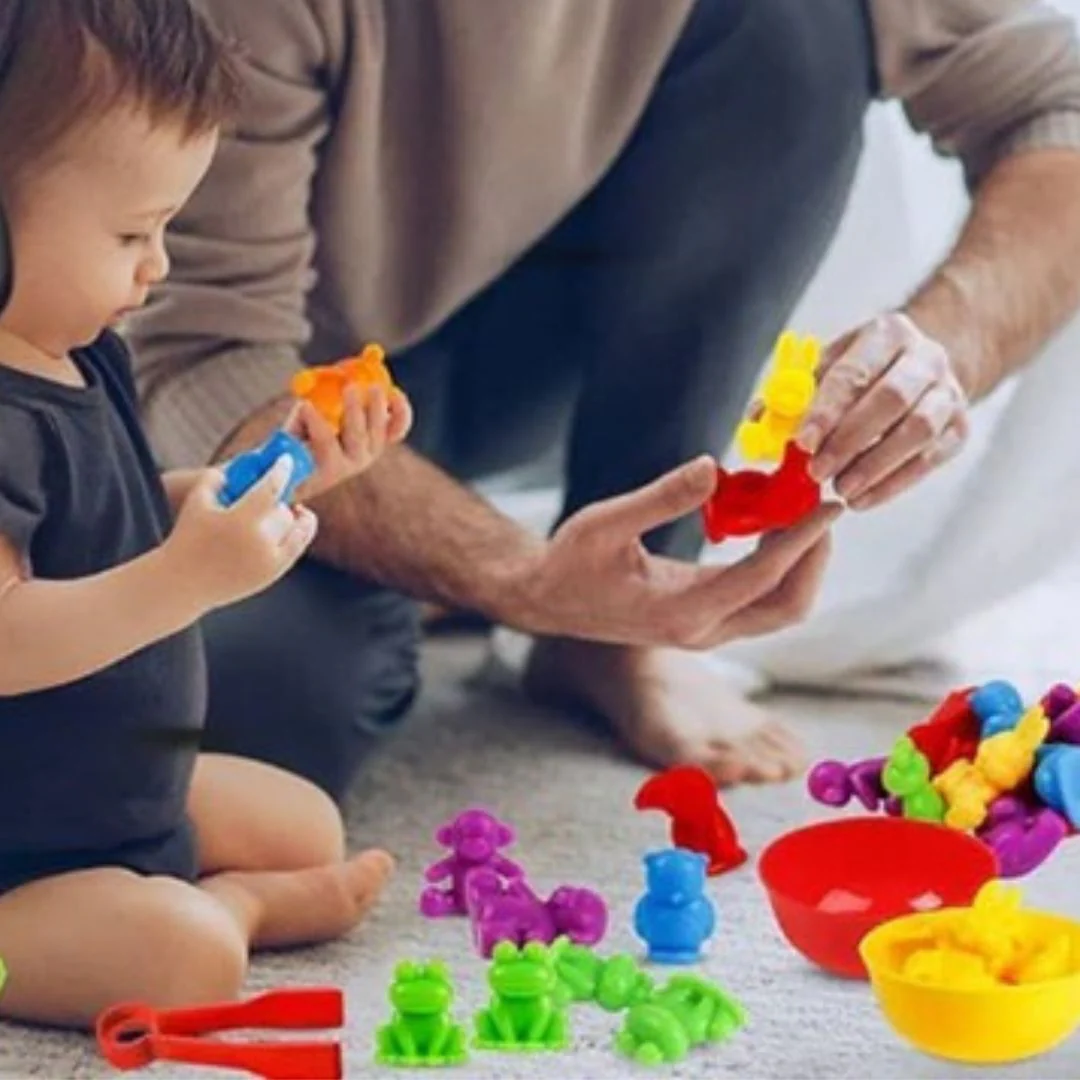 Jouet Montessori | jouet de triage et d'apprentissage 3+ans -Rainbow-animauxđ â Image 7