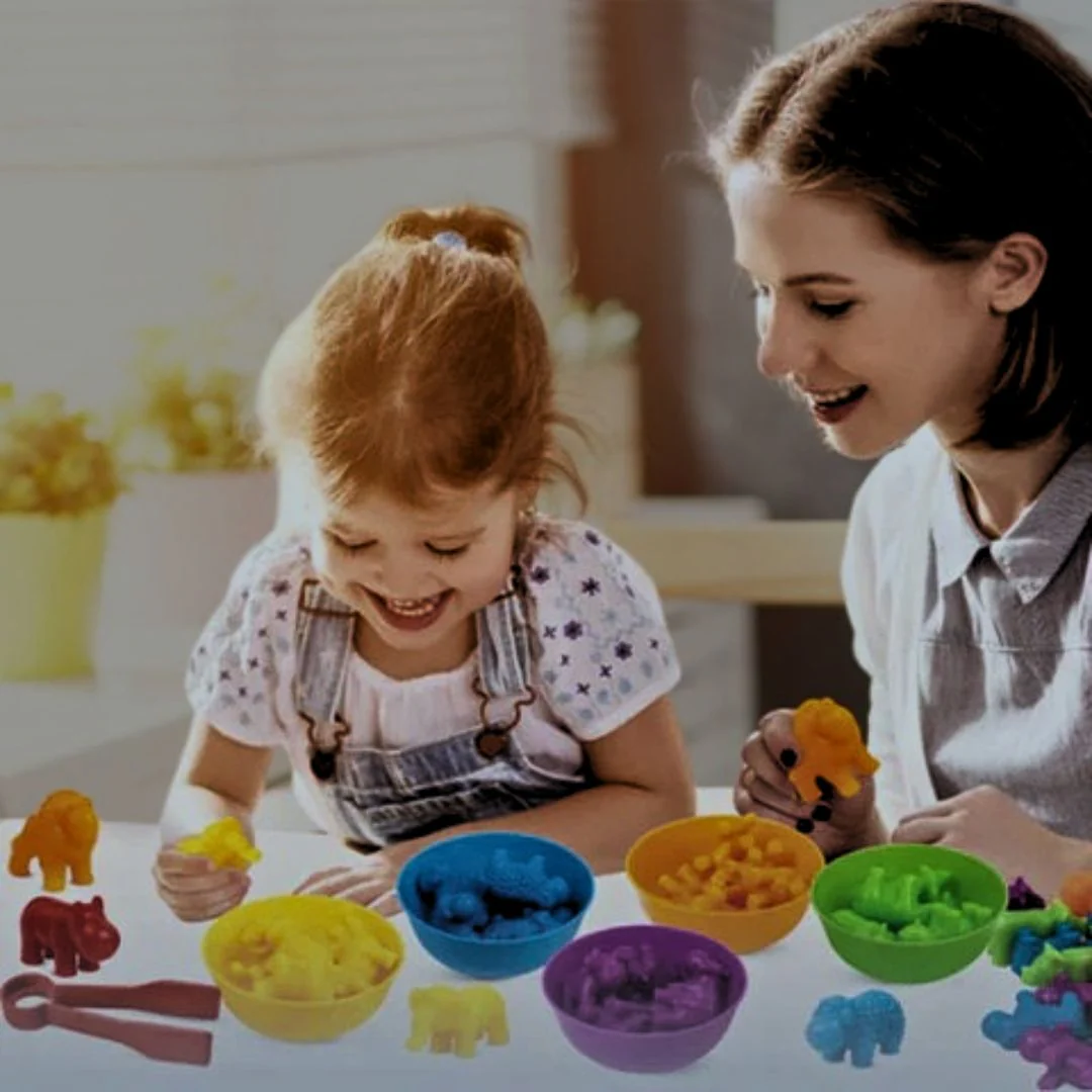Jouet Montessori | jouet de triage et d'apprentissage 3+ans -Rainbow-animauxđ â Image 4