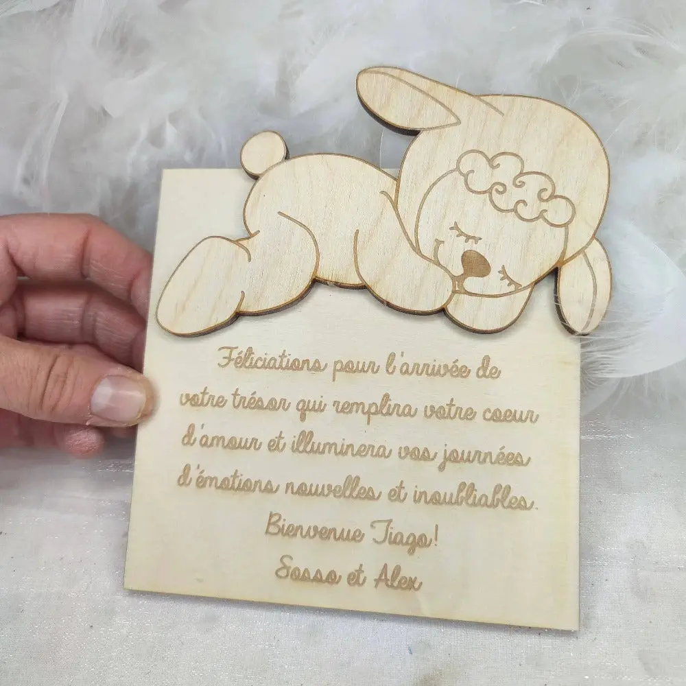 📜✨ Carte Faire-Part en Bois Personnalisée – Annoncez avec Originalité ! 🍼🎉