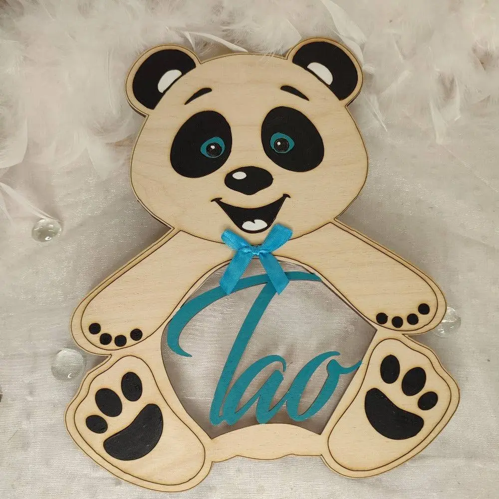 đŒ DĂ©coration panda de naissance personnalisĂ©e â Un compagnon tout doux pour la chambre de bĂ©bĂ© â Image 8