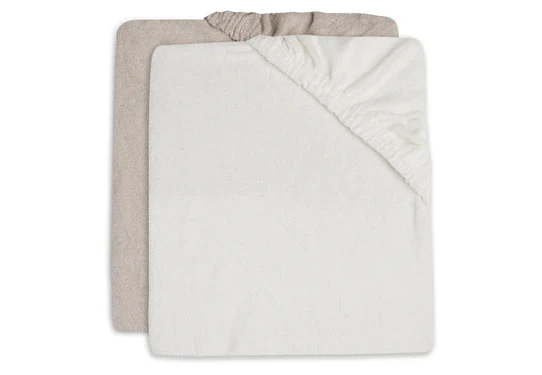 Lot de 2 housses matelas à langer - Nougat/Ivoire