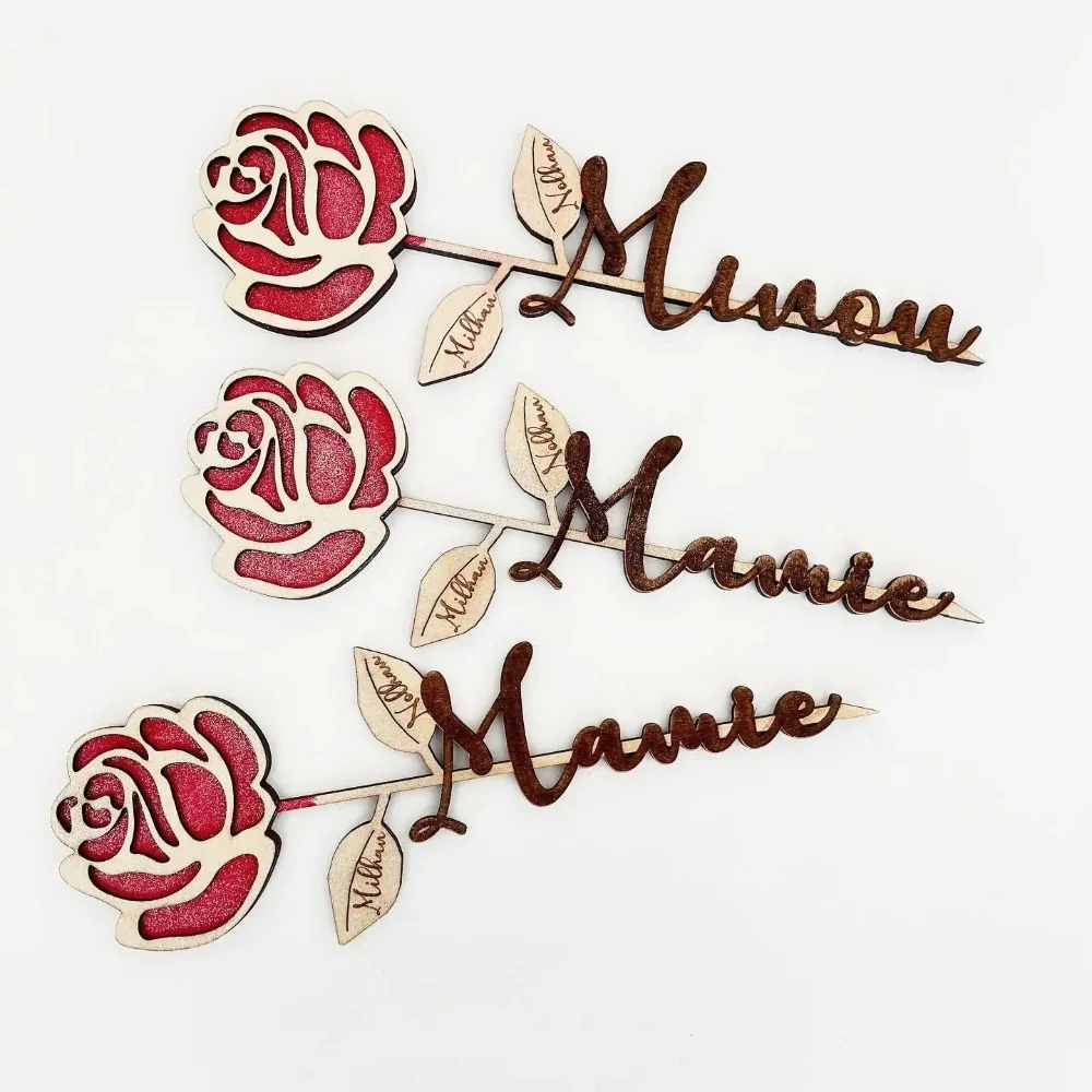 🌹Rose éternelle en bois personnalisable – Élégance naturelle et intemporelle 30 cm – Image 2