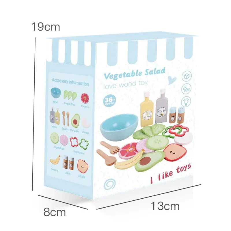 Jeu de cuisine en bois Montessori - Salade de fruits et crudités – Image 4
