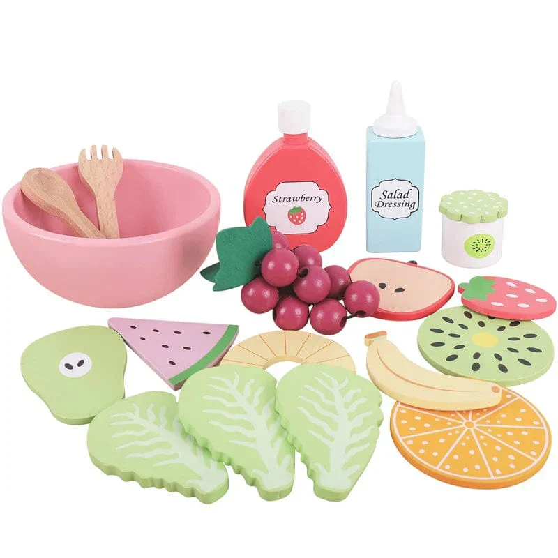 Jeu de cuisine en bois Montessori - Salade de fruits et crudités – Image 5