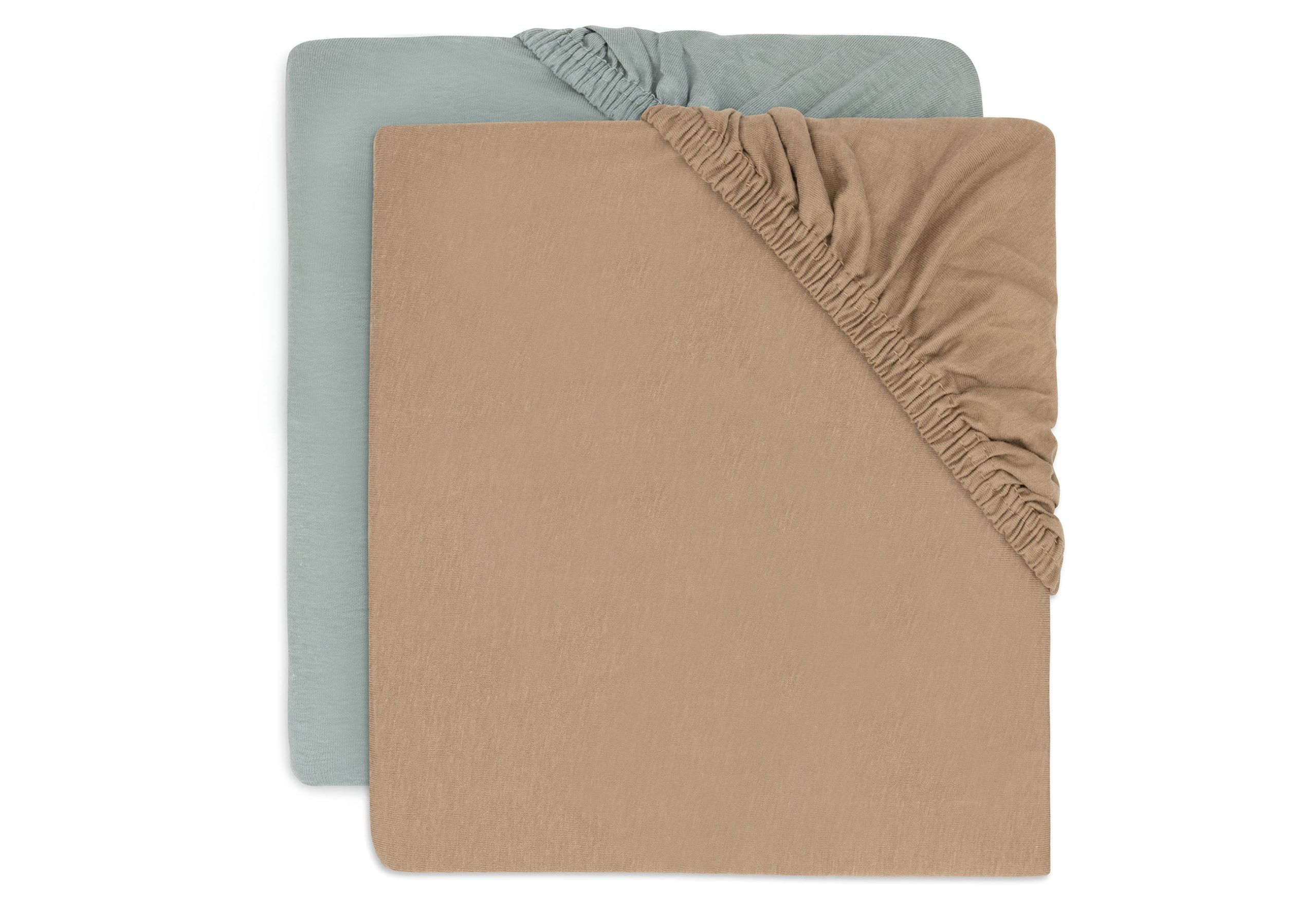 Lot de 2 draps housses - Biscuit/Céruléen