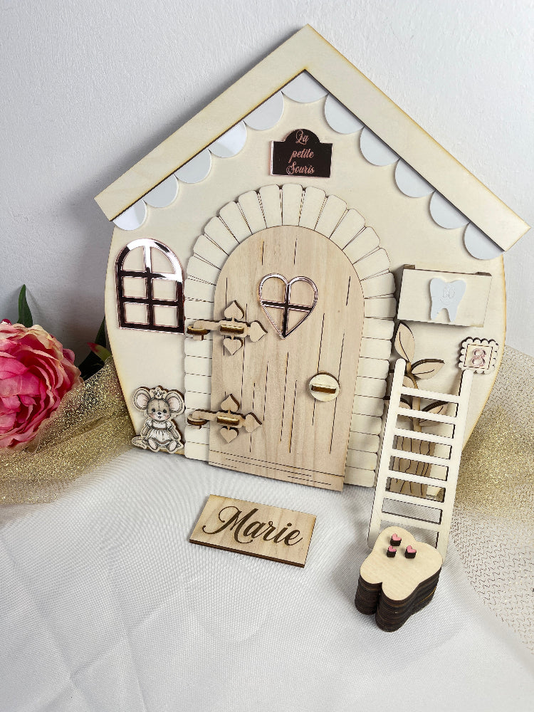 🏡 Maison de la Petite Souris personnalisée – Accessoire enfant féerique fait main – Image 7