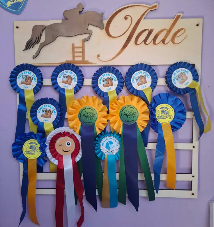 🐎 – Porte-flot en bois personnalisé pour équitation – Cadeau cavalier unique