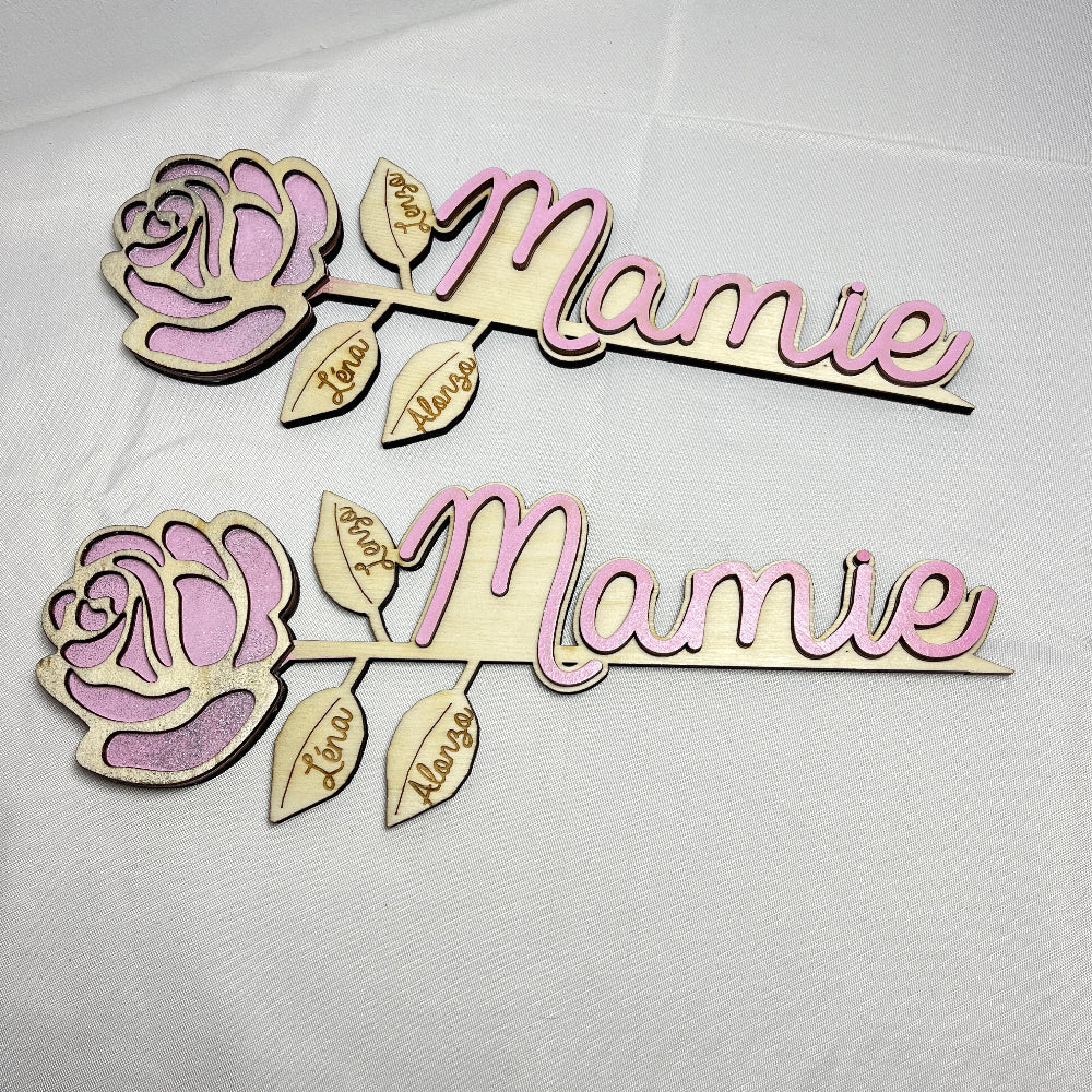 🌹Rose éternelle en bois personnalisable – Élégance naturelle et intemporelle 30 cm – Image 6